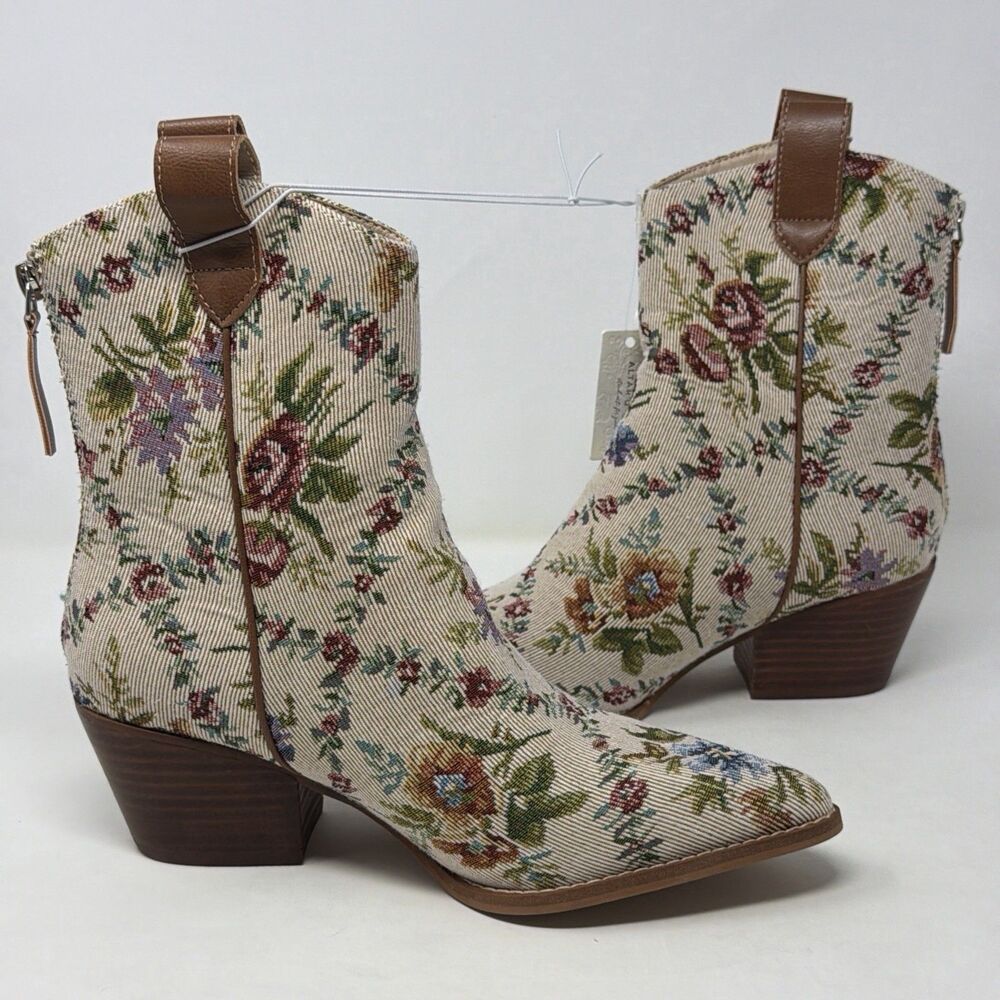 Altar’d State Demiflora Floral Western Cowboy Boots Women’s 6.5 Tapestry NWT